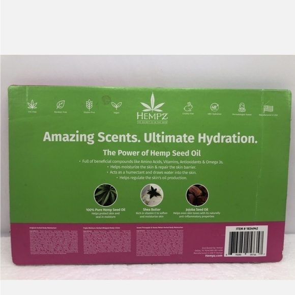 Hempz Herbal Body Moisturizer Cream Shea Butter Jojoba Seed, 2.25 FL OZ, 6 Count - Picture 2 of 6